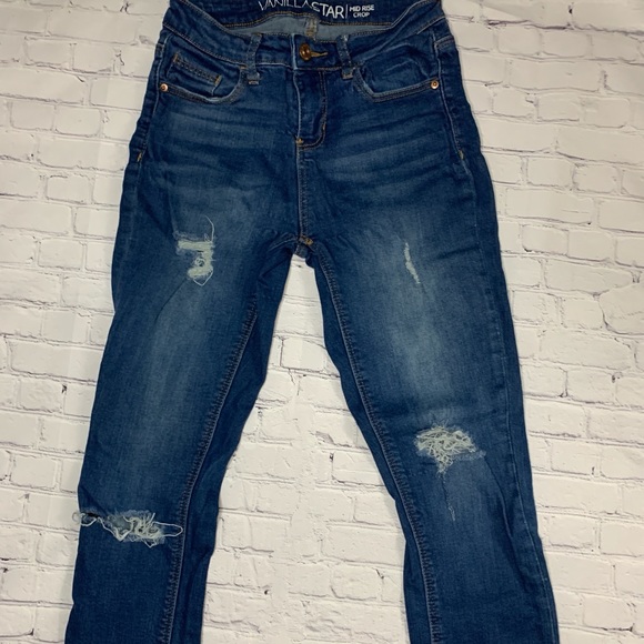 Vanilla Star Mid Rose Crop Jeans - Picture 1 of 3